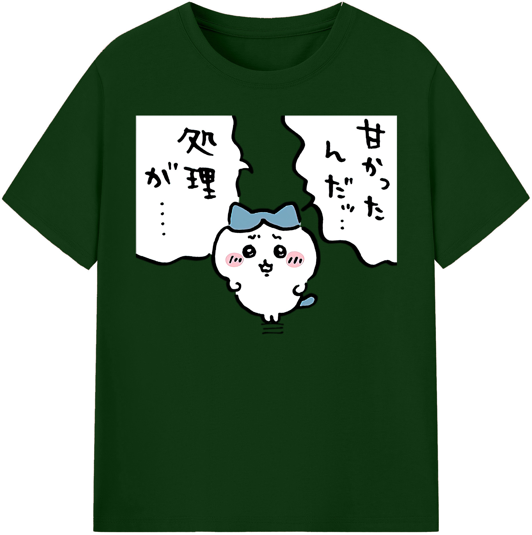 （画像用） ちいかわ ハチワレ Chii-kawa hachiware 綿100％半袖Tシャツ（フロントプリント）